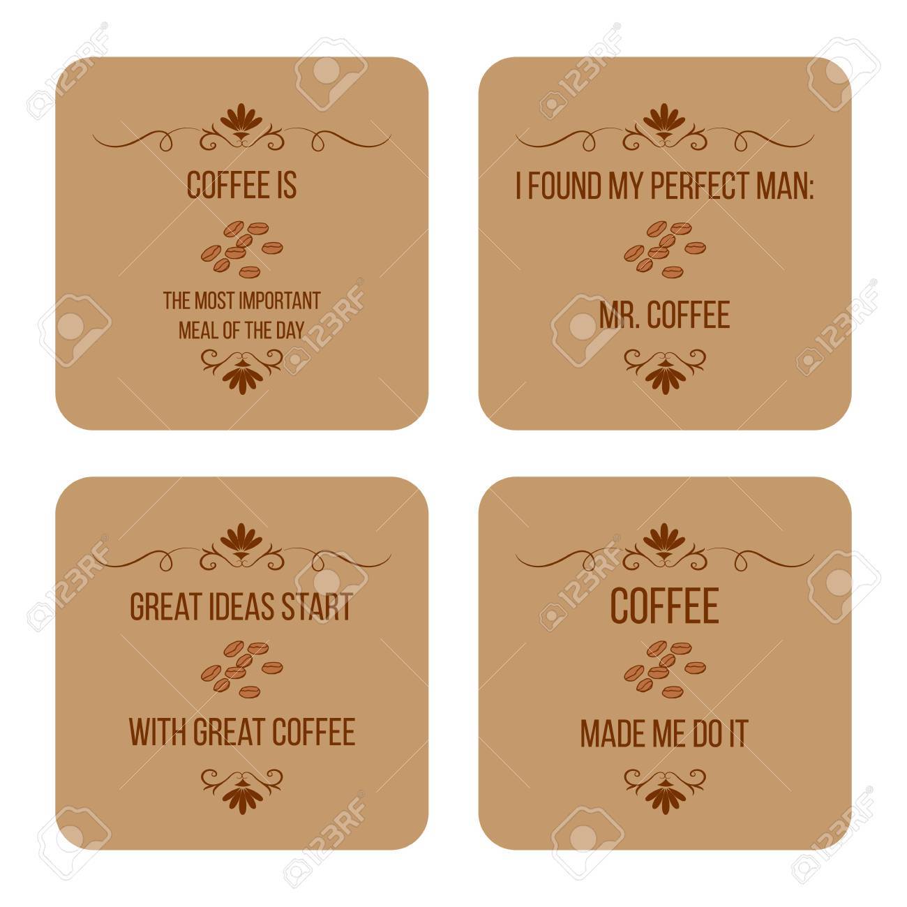 Set Of Coffee Quotes Can Be Used For Flyers Posters Invitations