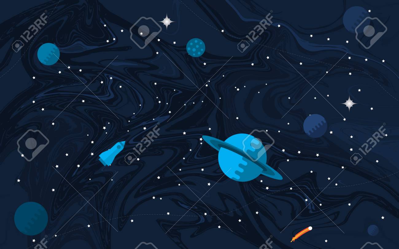 space flat background with