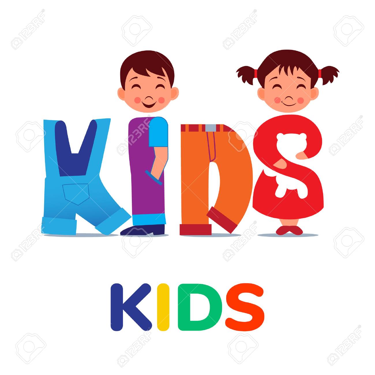 kids word like clothing logo for clothing shop vector illustration logo for clothing