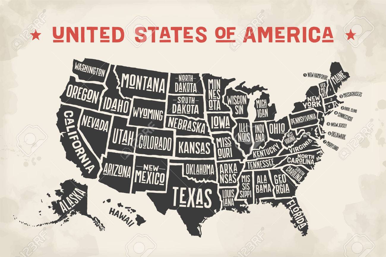 poster-map-of-united-states-of-america-with-state-names-black-and-white-print-map-of-usa-royalty-free-svg-cliparts-vectors-and-stock-illustration-image-73972057 for Free Printable United States Map With State Names Poster Map Of United States Of America With State Names. Black And White Print Map Of USA. Royalty Free SVG, Cliparts, Vectors, and Stock Illustration. Image 73972057. for Free Printable United States Map With State Names