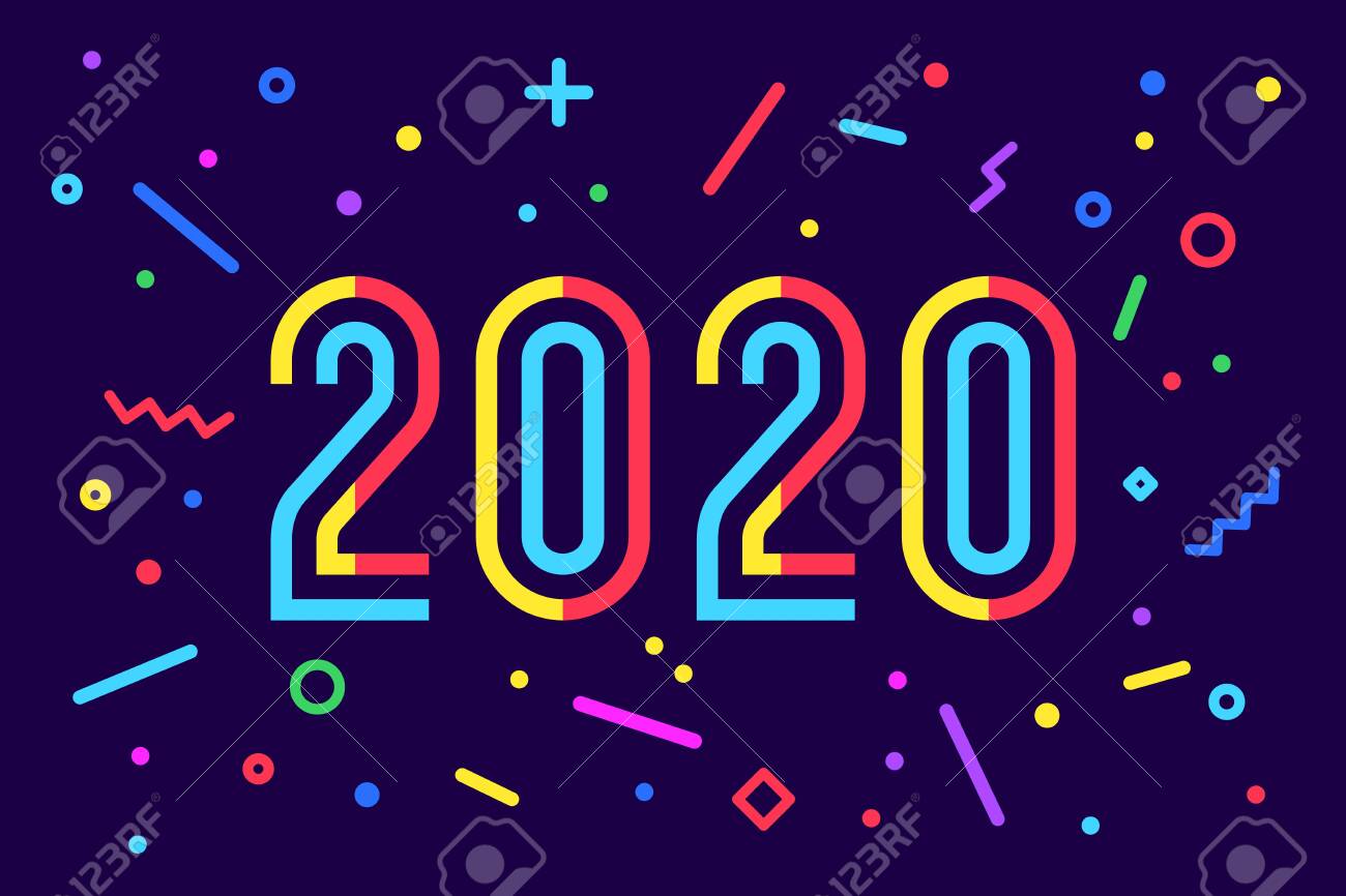 2020 happy new year greeting card with inscription happy new happy new year 2020 cards