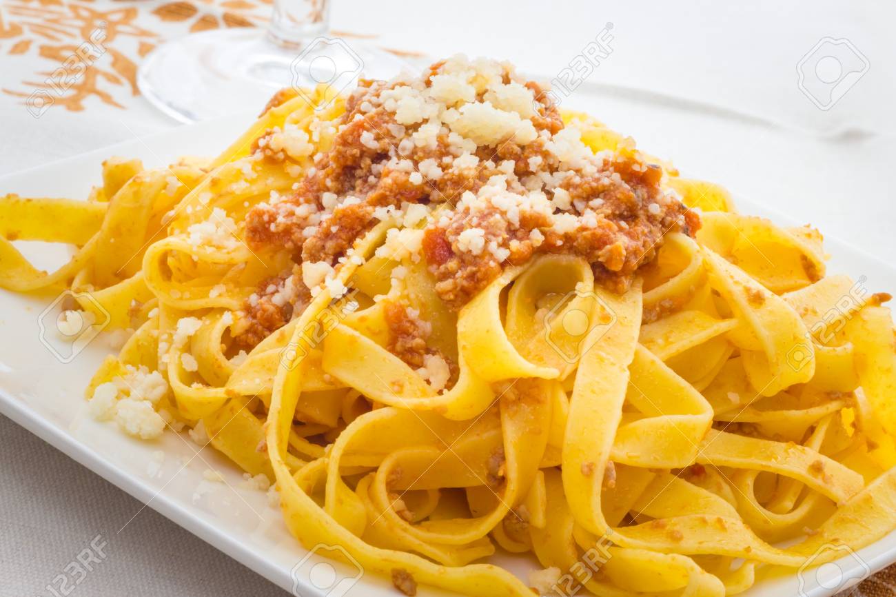 True Tagliatelle Al Ragu From Bologna Italy Stock Photo Picture And Royalty Free Image Image 17973694