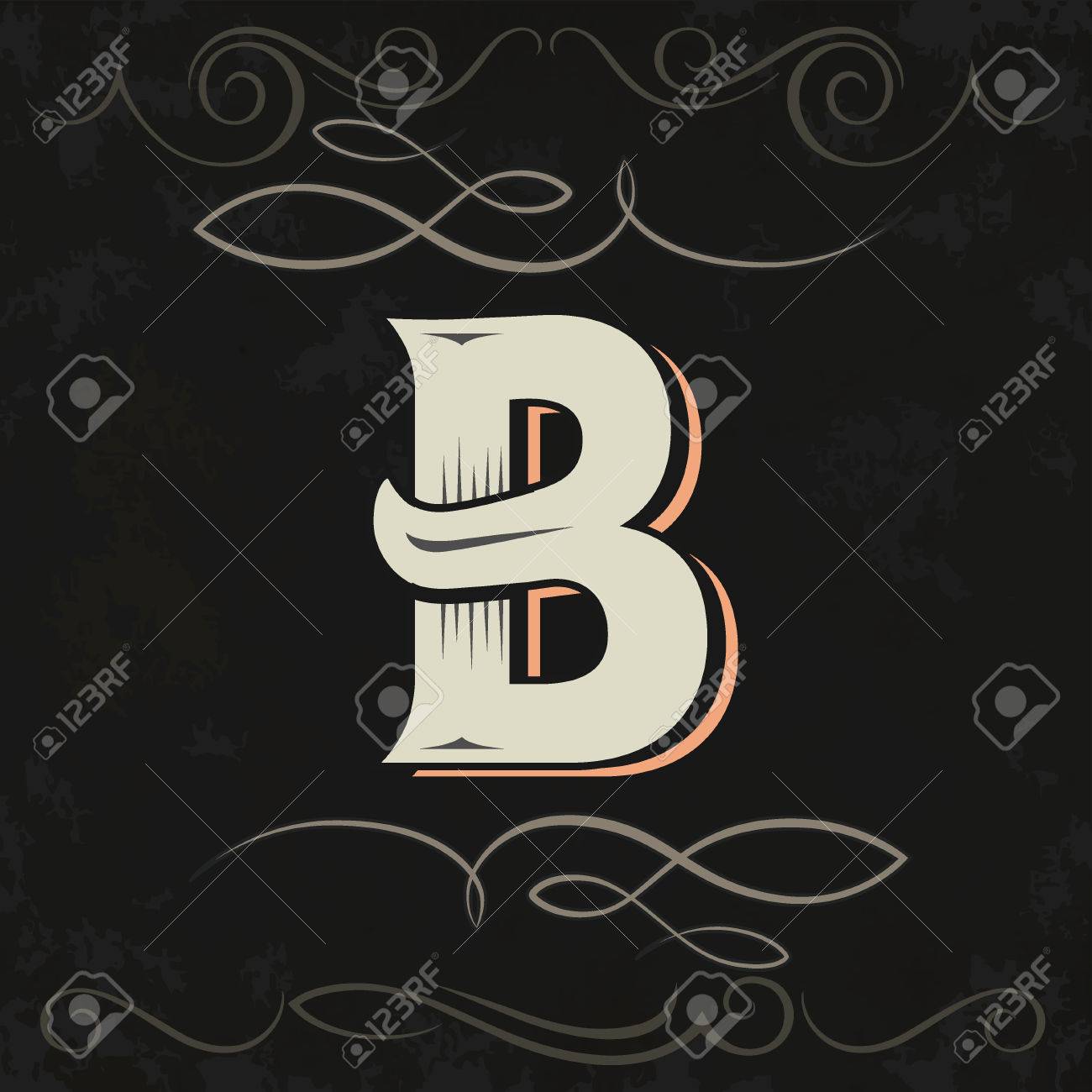 レトロなスタイルは 西部の文字デザイン 文字 Bのイラスト素材 ベクタ Image 3698