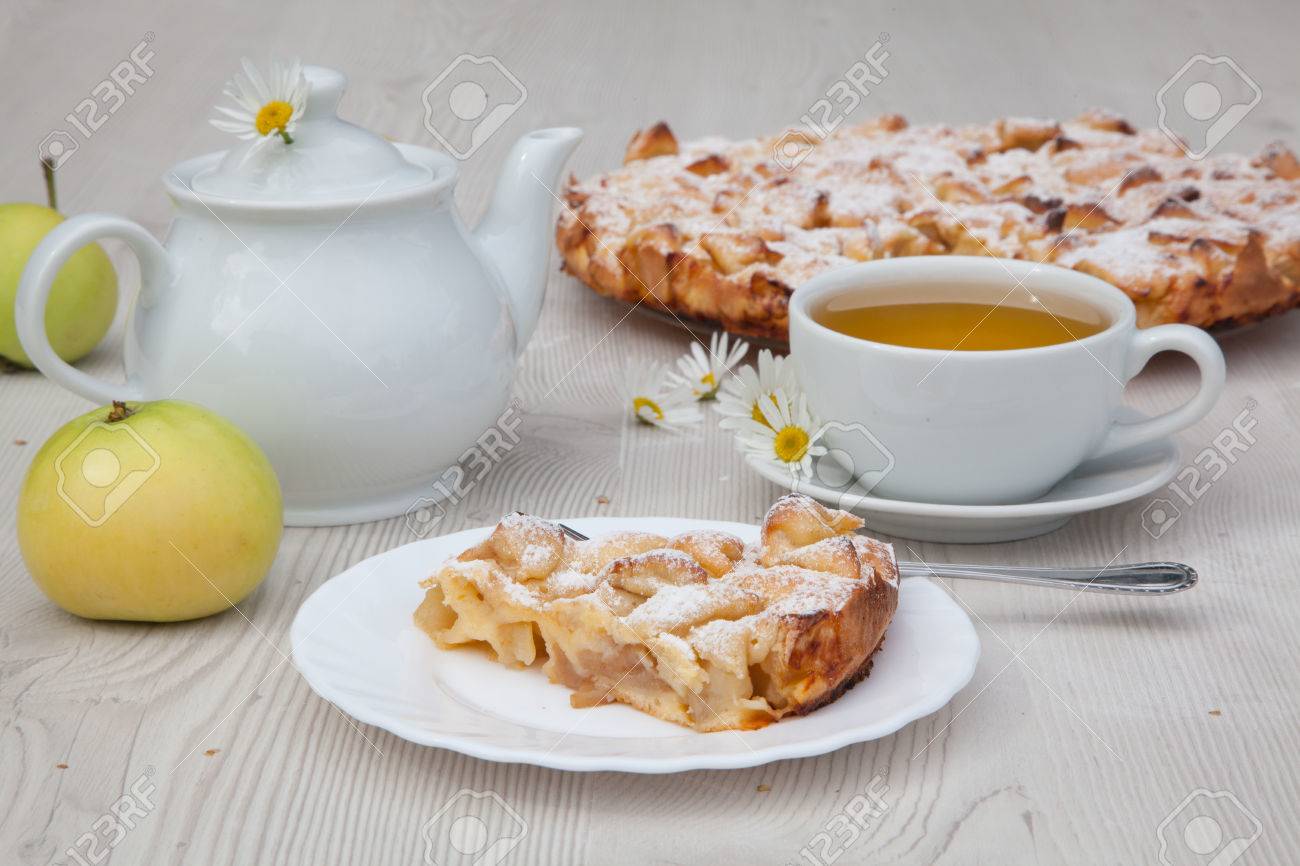 wooden apple tea set