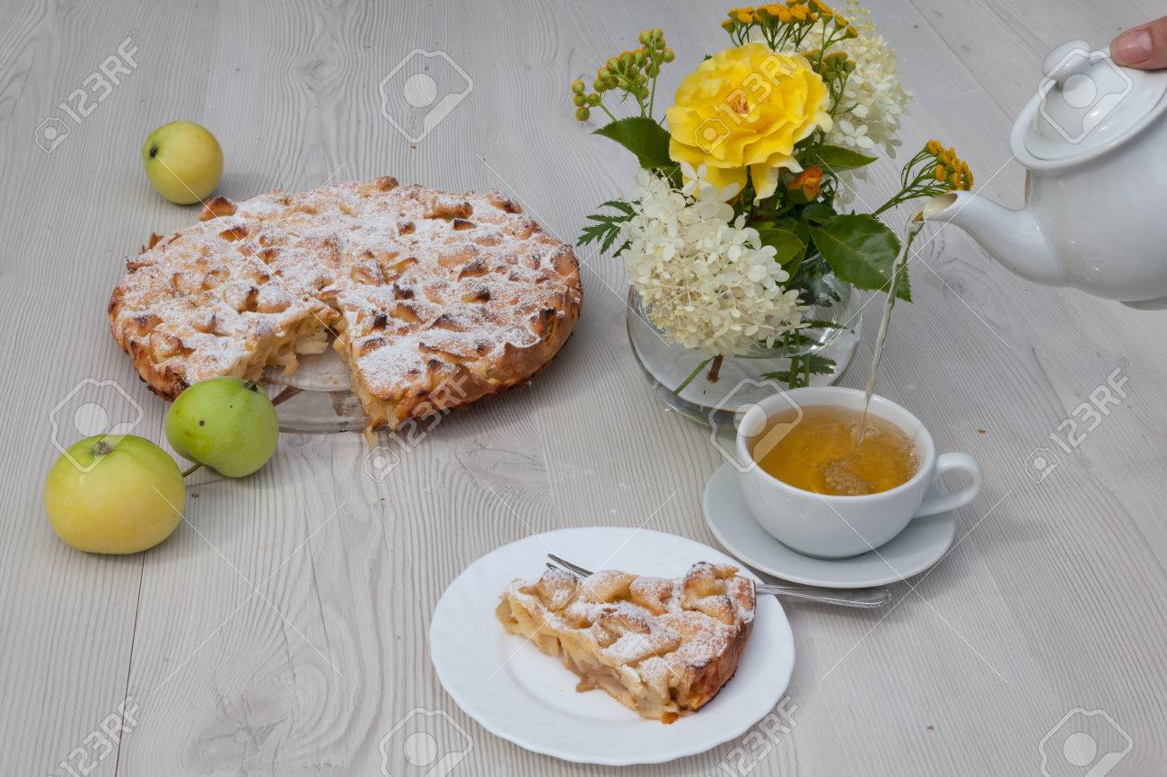 wooden apple tea set