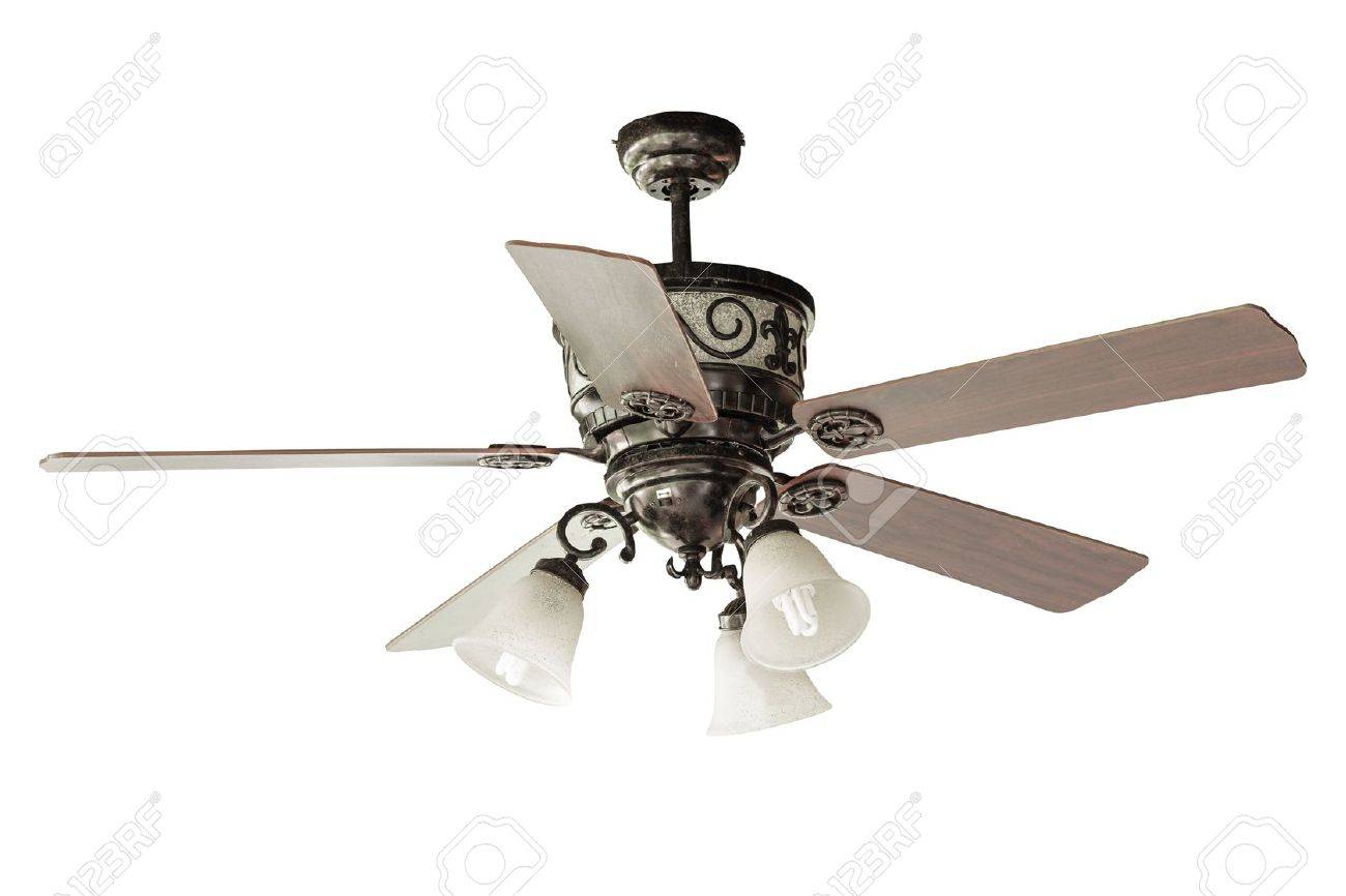 Wood Blades Ceiling Fan Isolated Stock Photo Picture And Royalty