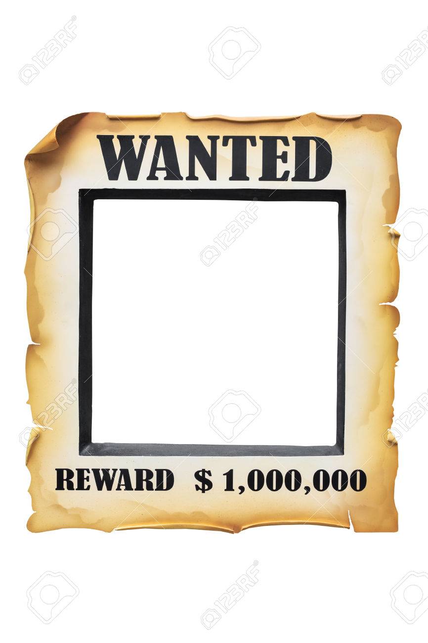 Wanted Poster Paper On White Background Stock Photo, Picture And Royalty  Free Image. Image 26247782.