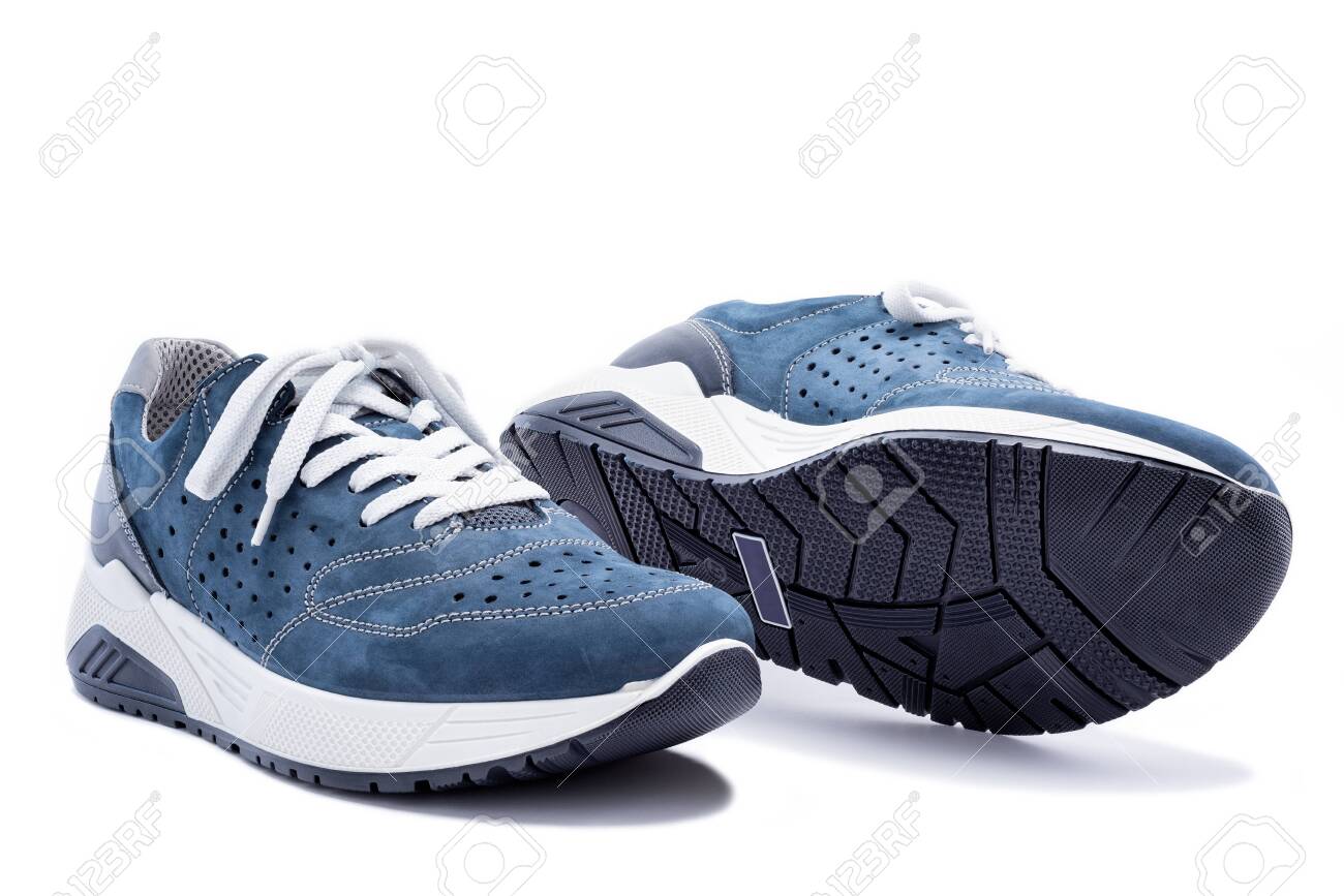blue sports shoes