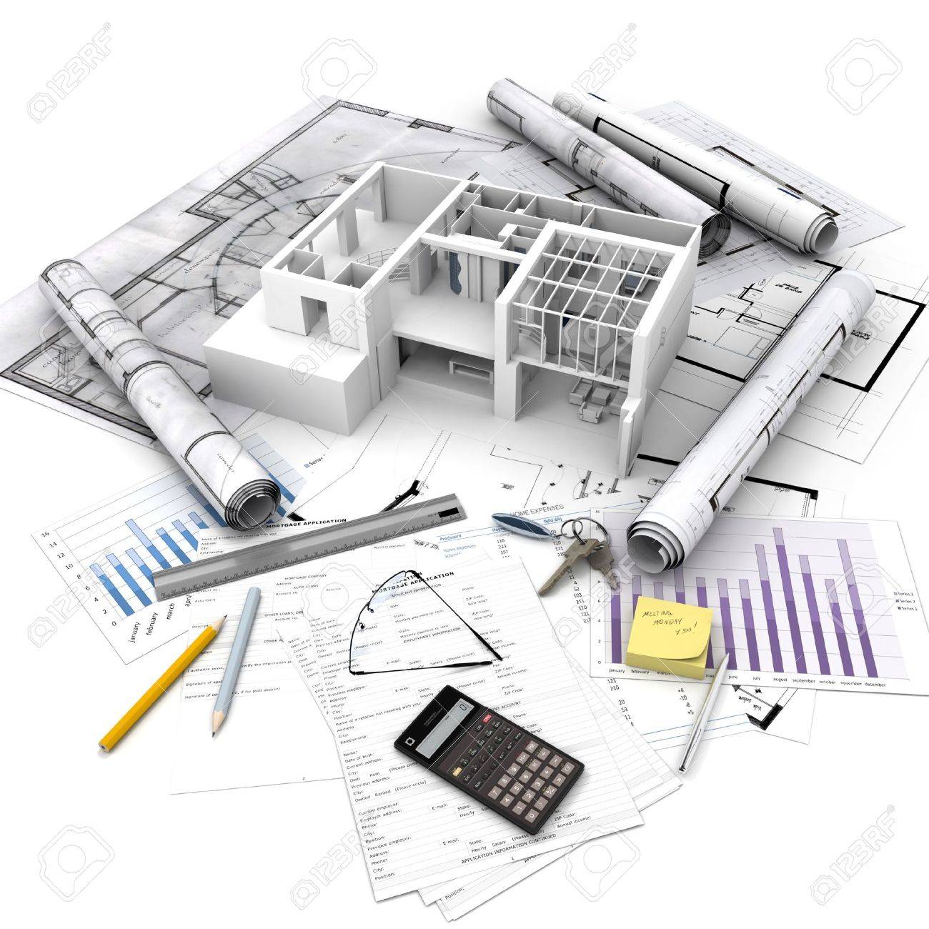 office building blueprints business building office building with open interior on top of blueprints documents and mortgage calculations stock photo building with open interior on top of blueprints documents office building blueprints business building office building with open interior on top of blueprints documents and mortgage calculations stock photo building with open interior on top of blueprints documents