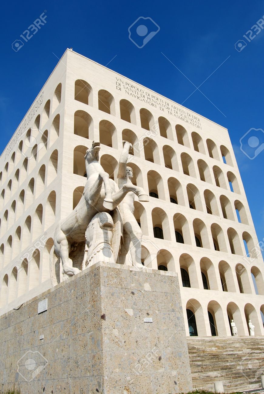 Modern Architecture Rome rome eur (palace of civilization 002) -rome - italy - among Modern Architecture Rome rome eur (palace of civilization 002) -rome - italy - among