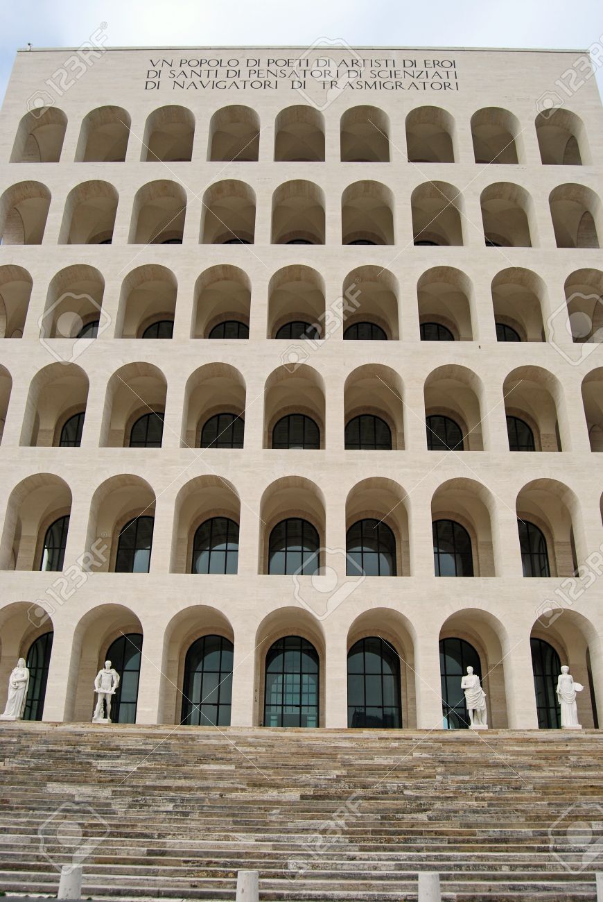 Modern Architecture Rome rome eur (palace of civilization 009) -rome - italy - among Modern Architecture Rome rome eur (palace of civilization 009) -rome - italy - among