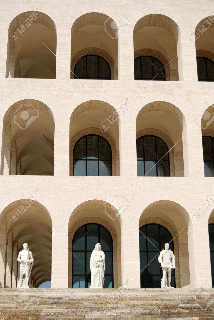Modern Architecture Rome rome eur palace of civilization 016 - rome - italy - among.. stock Modern Architecture Rome rome eur palace of civilization 016 - rome - italy - among.. stock