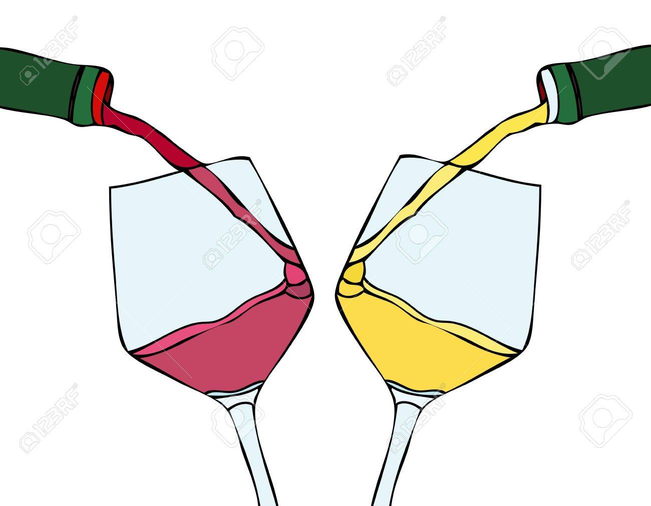 White Wine And Red Wine Royalty Free Cliparts Vectors And Stock