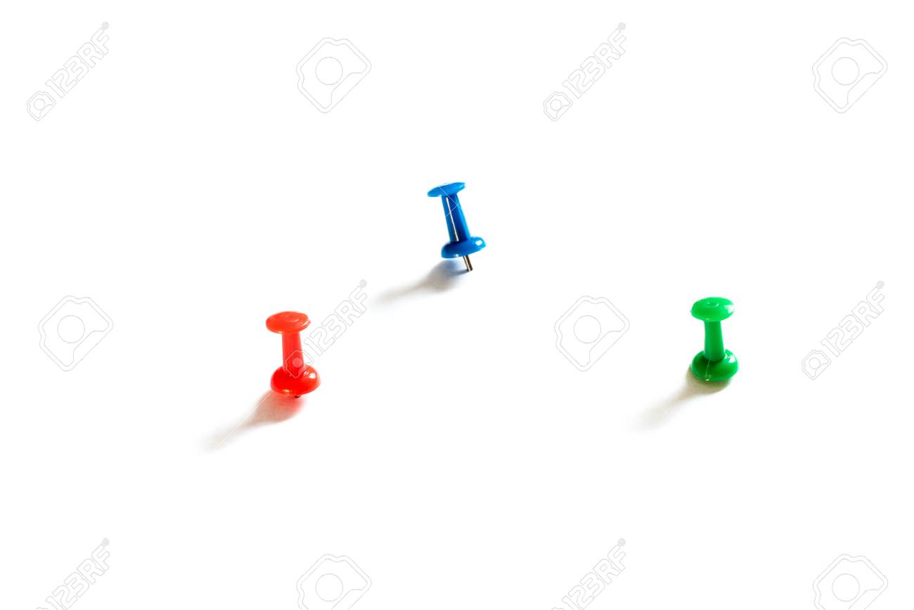 白の画鋲ピン の写真素材 画像素材 Image