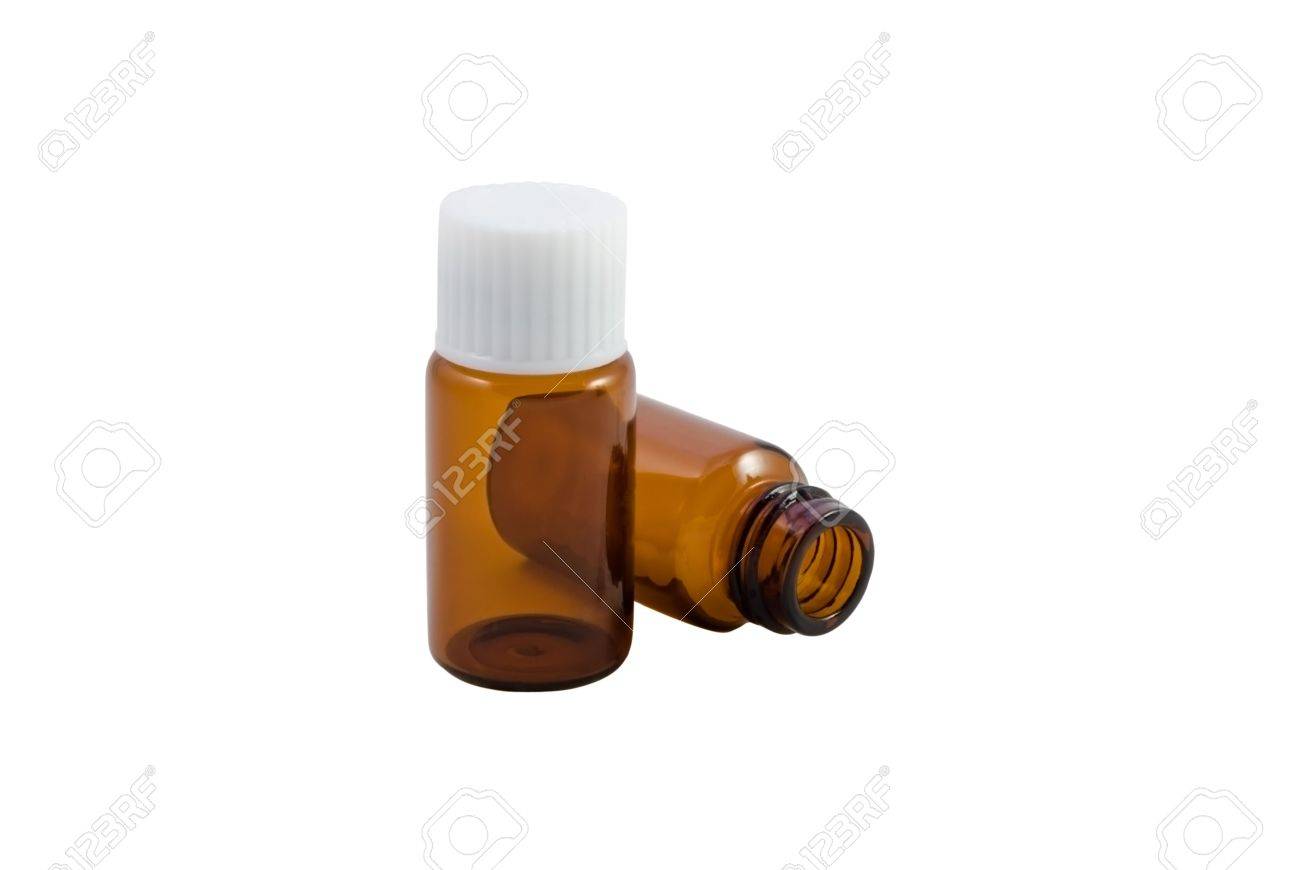 Download Two Amber Glass Pill Bottles As Used In Homeopathy One Upright Stock Photo Picture And Royalty Free Image Image 5874248