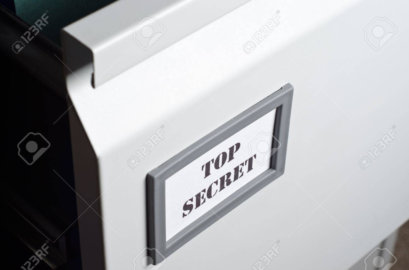 Close Up Of A Partly Opened Filing Cabinet Drawer With A Label