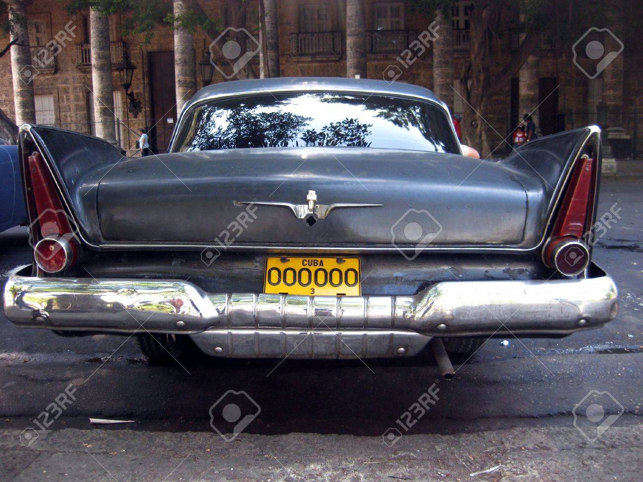 Backside View Of An Old Black Nice Cuban Car Stock Photo Picture And Royalty Free Image Image 10339746