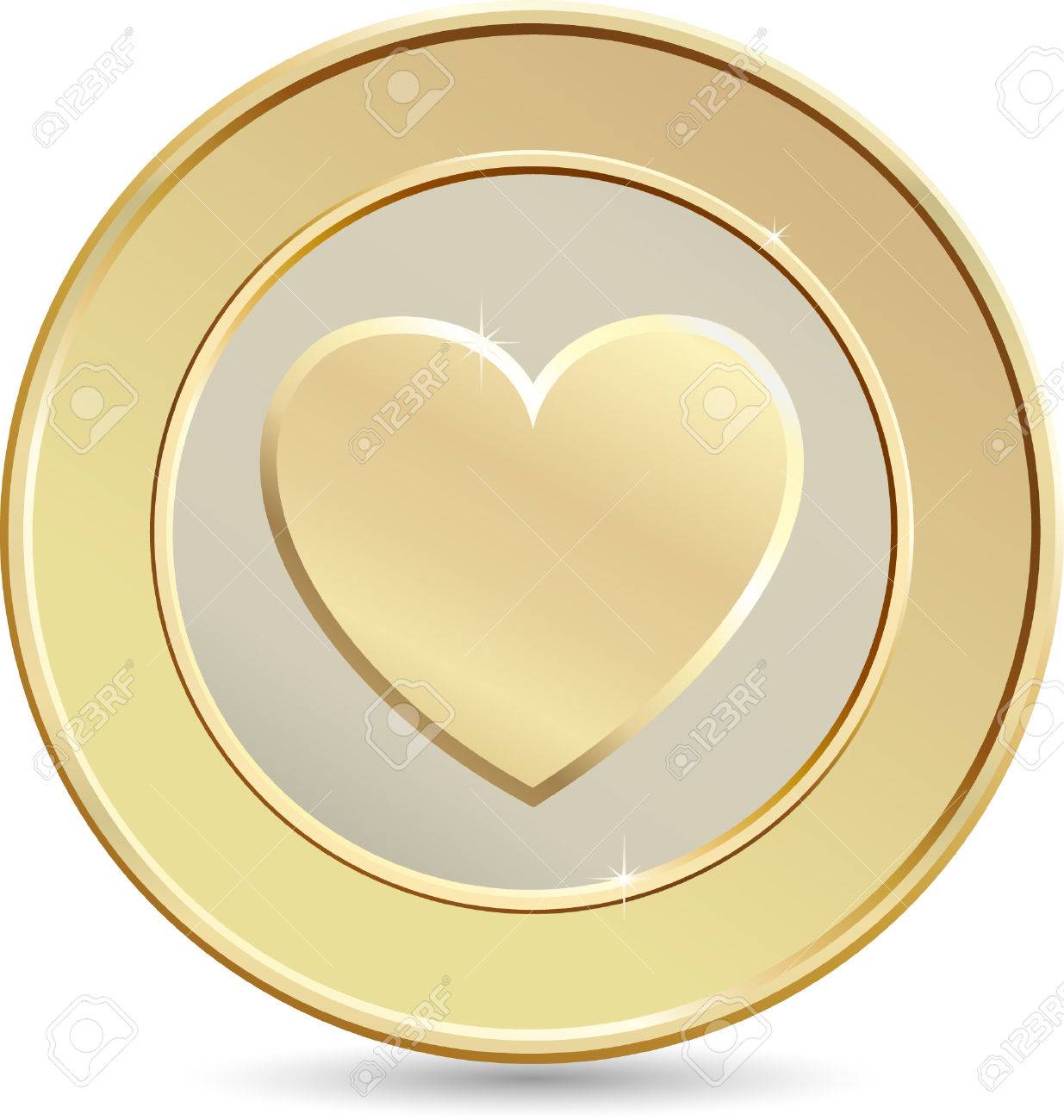 ゴールド コイン。ハート形。のイラスト素材・ベクター Image 6358180