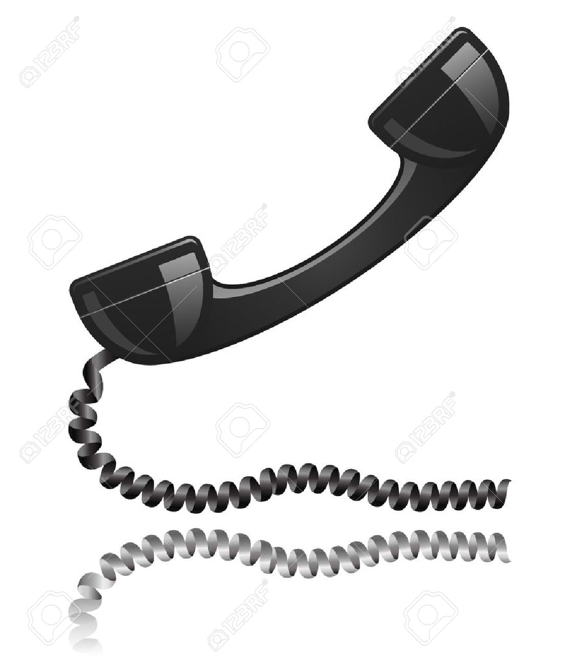 Recepteur De Telephone Noir Contactez Nous Icone Clip Art Libres De Droits Vecteurs Et Illustration Image