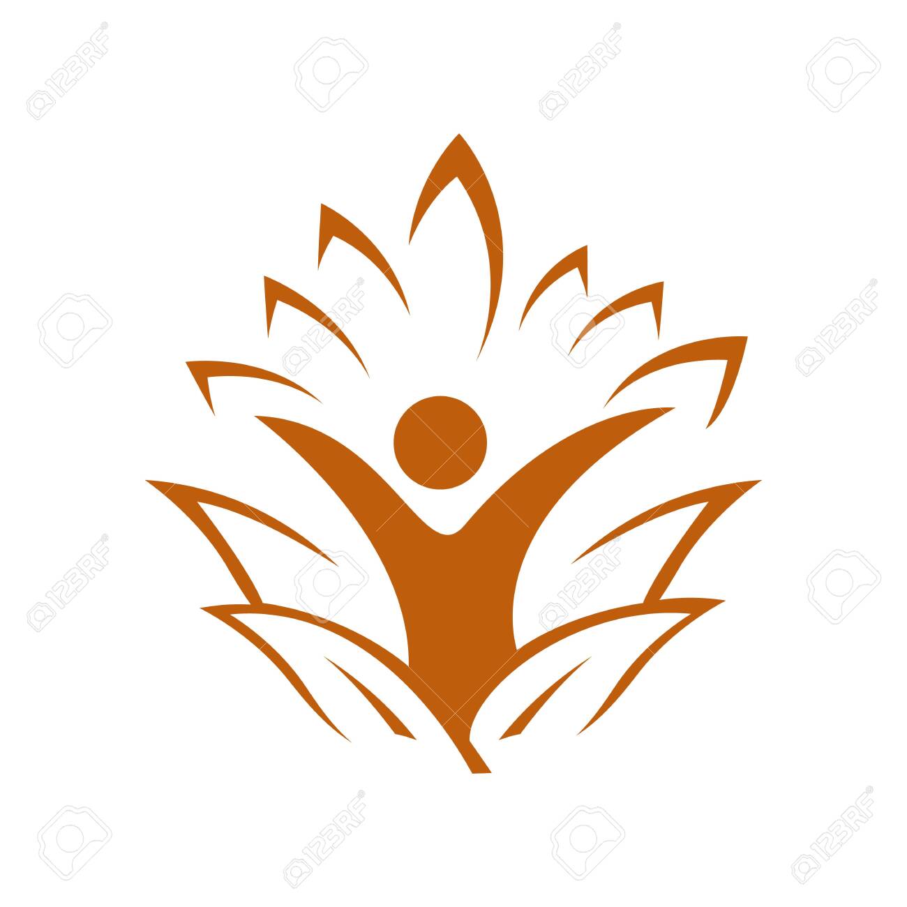 Abstract People Logo Design Vector For Yoga Pilates Exercise
