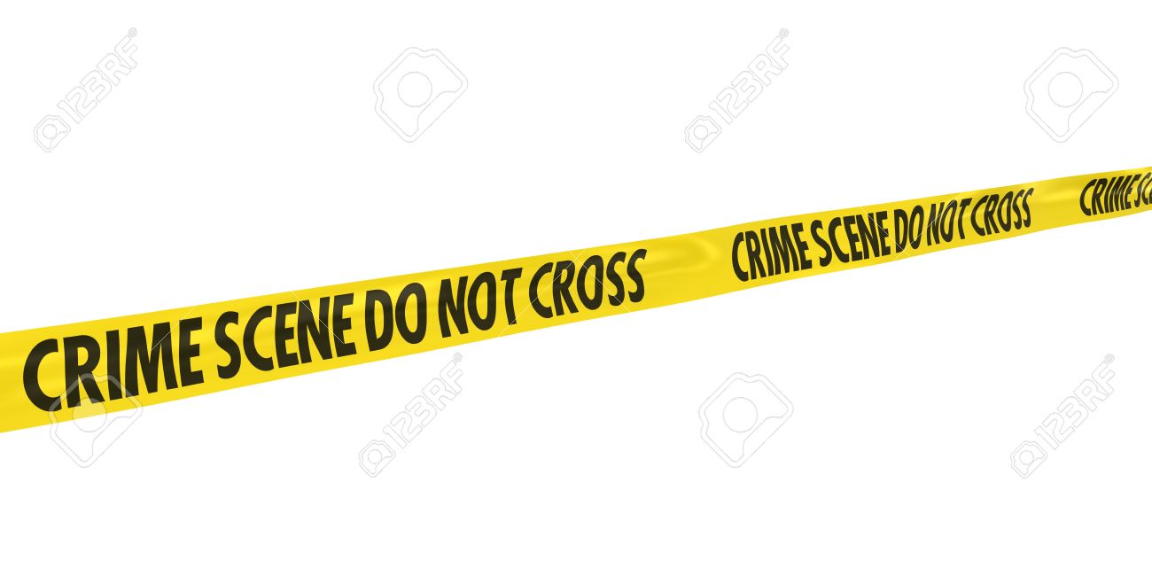 crime scene do not cross tape line at angle stock photo picture and