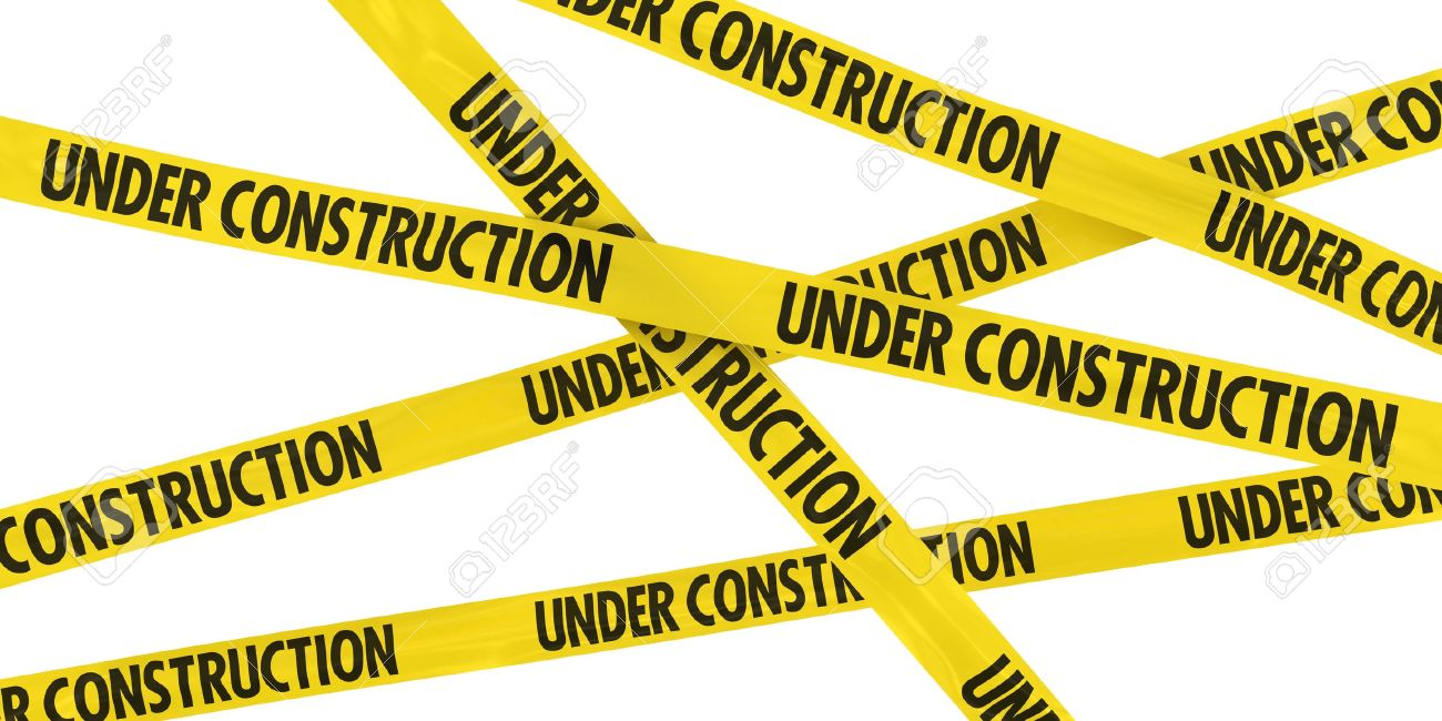 under construction tape background