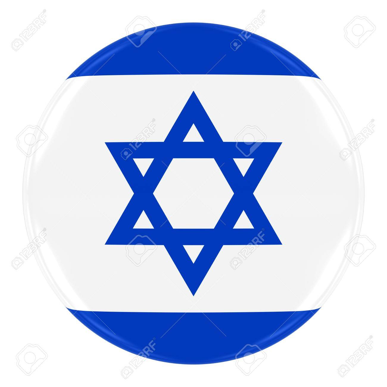 イスラエルの国旗のバッジ イスラエルのボタンが白で隔離の旗 の写真素材 画像素材 Image