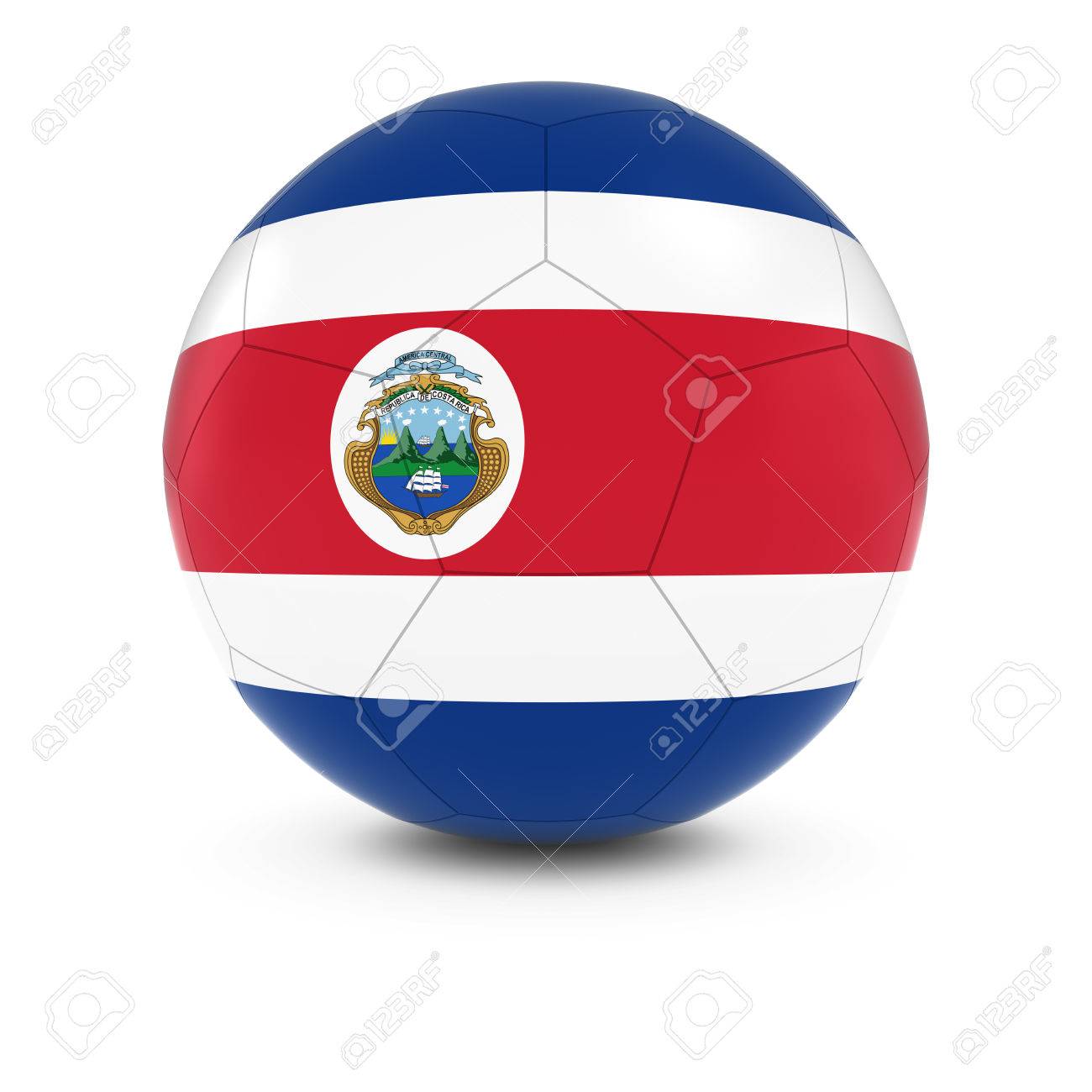 costa rica football costa rican flag on soccer ball stock photo
