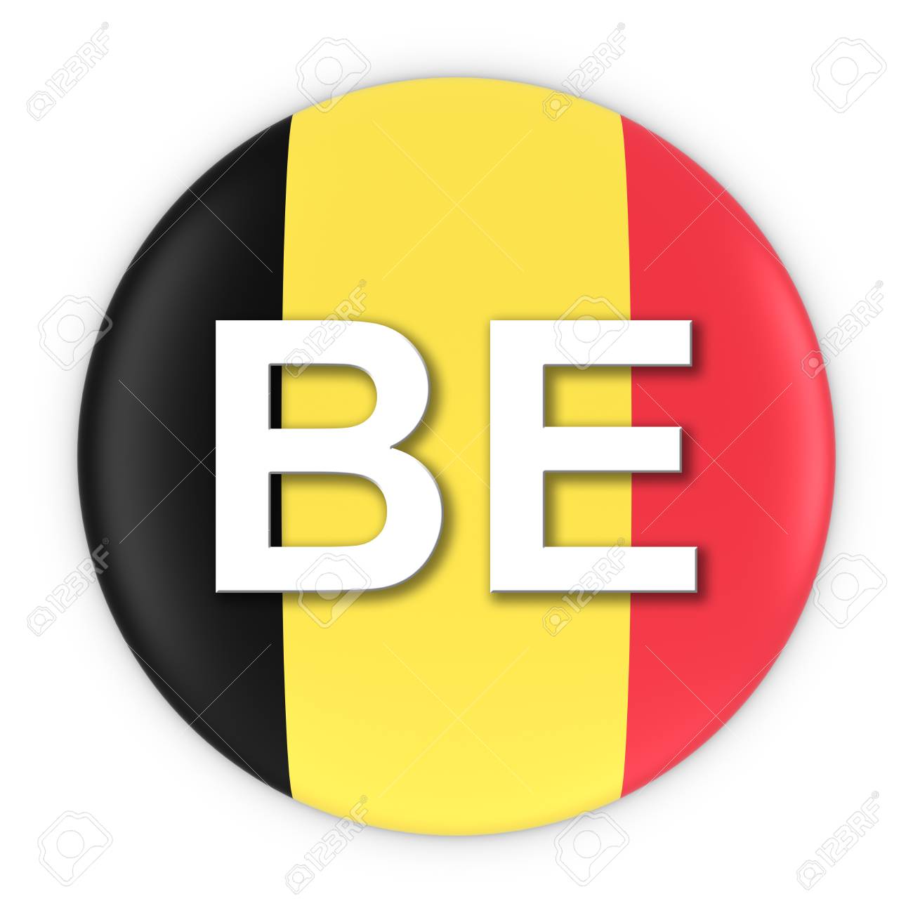 belgium flag button with two letter country iso code 3d illustration belgium 2 letter country code
