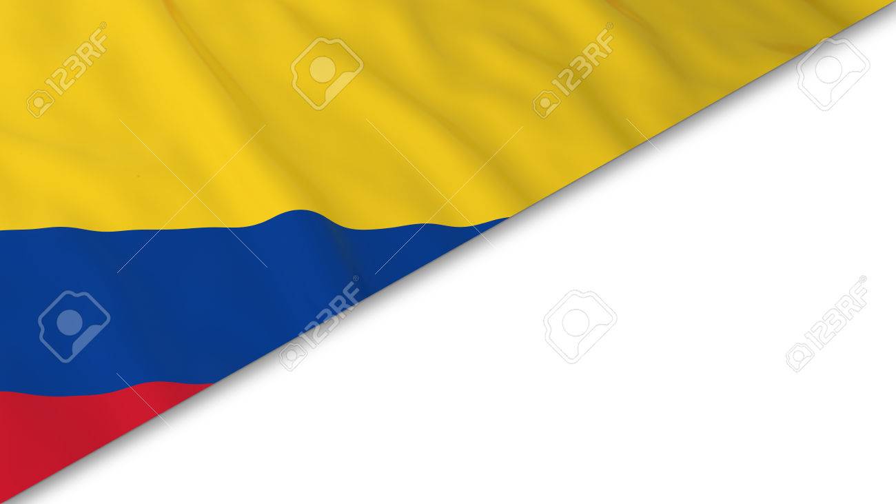 colombian flag corner overlaid on white background 3d illustration