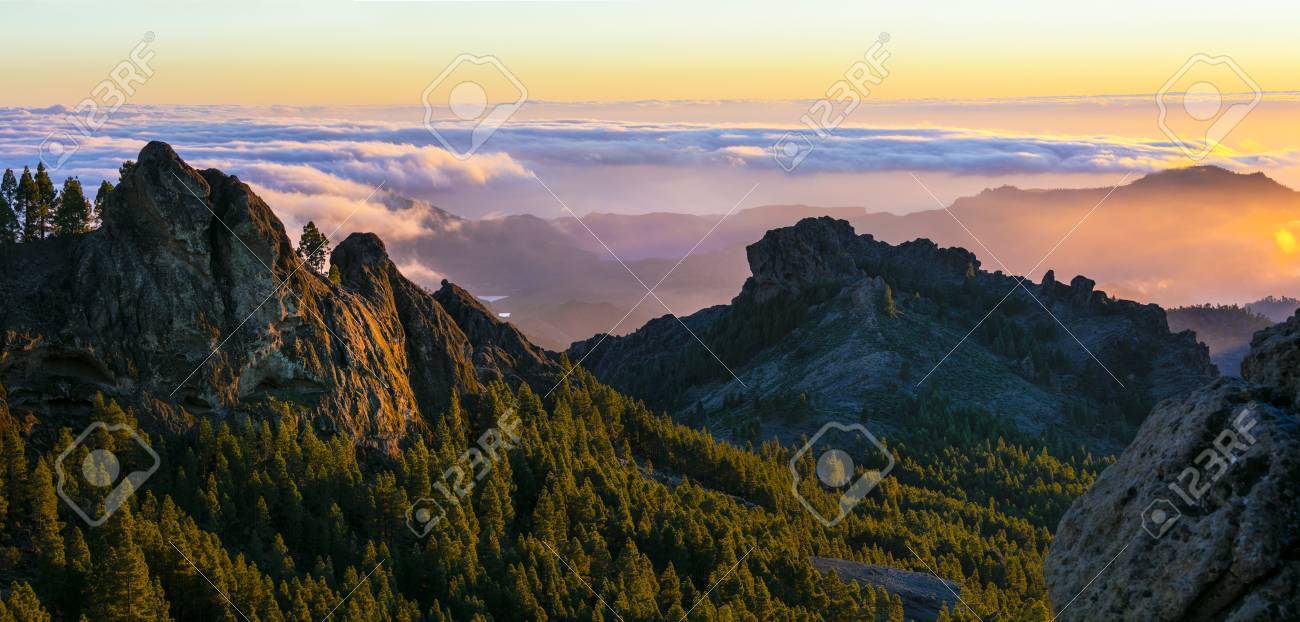 Gran Canaria - sunset over mountains - 60068255 Gran Canaria - sunset over mountains - 60068255