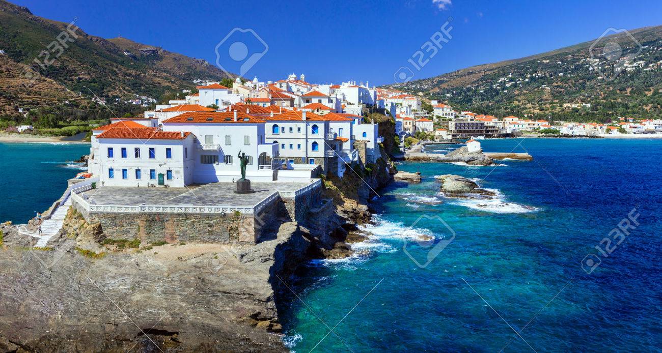 beautiful islands of Greece - Andros, view of Chora - 60394681 beautiful islands of Greece - Andros, view of Chora - 60394681