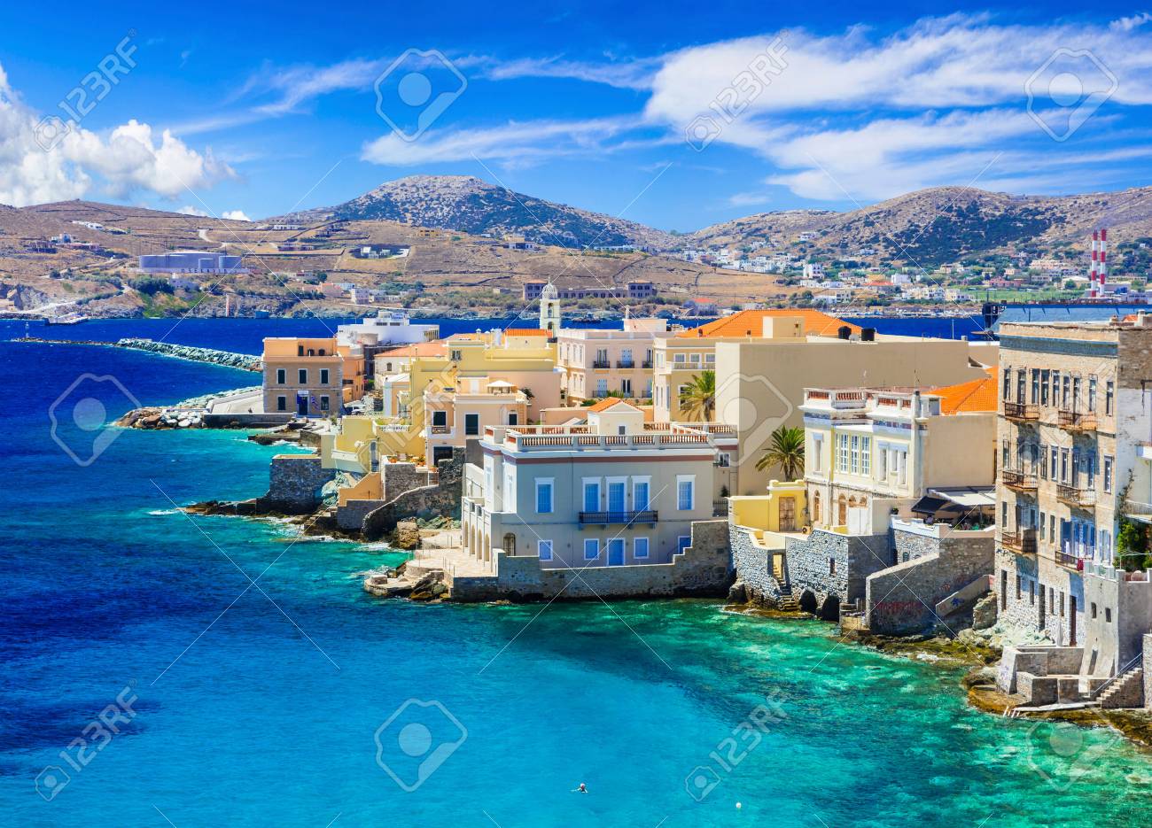 Syros island - "little Venice", Greece, cyclades - 64898673 Syros island - "little Venice", Greece, cyclades - 64898673