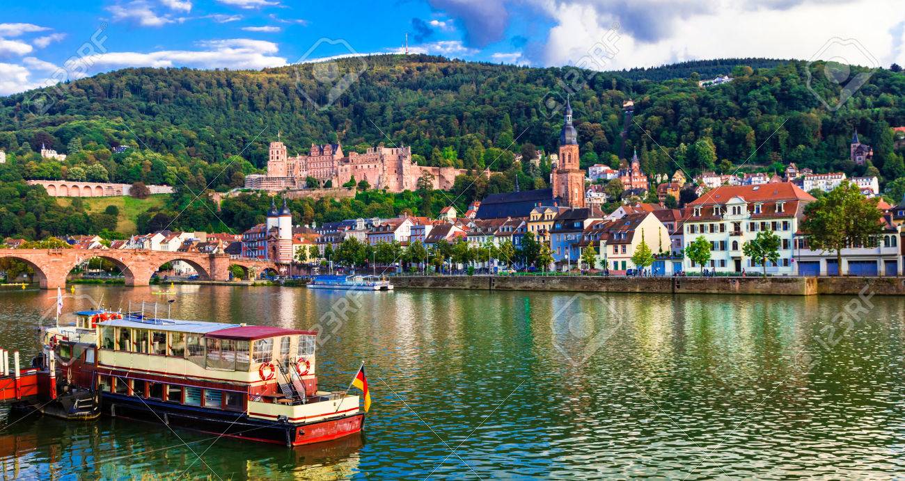 Beautiful Heidelberg medieval town, panoramic view, Germany. - 84551698 Beautiful Heidelberg medieval town, panoramic view, Germany. - 84551698