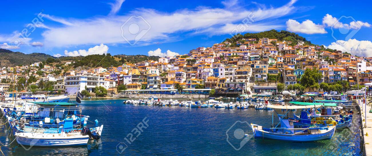 Beautiful Plomari town, Lesvos island, Greece. - 144737185 Beautiful Plomari town, Lesvos island, Greece. - 144737185