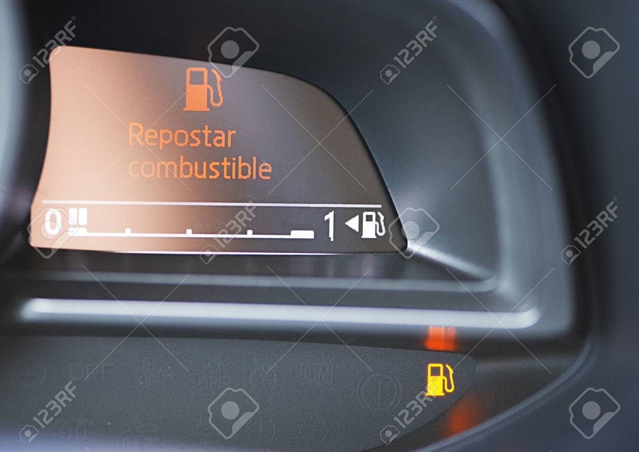 Indicator that the vehicle has no gasoline. Car dashboard. - 85974289 Indicator that the vehicle has no gasoline. Car dashboard. - 85974289