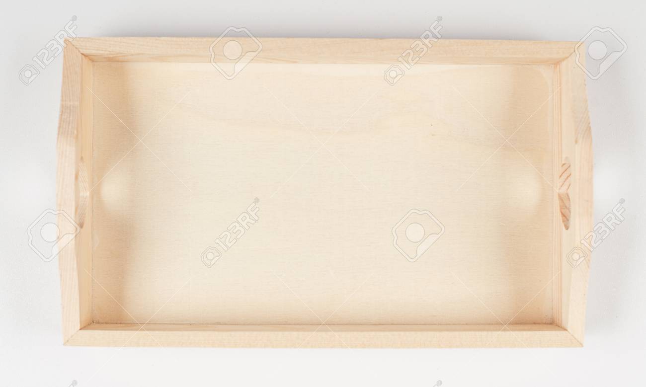 Download Wooden Tray On White Background Mockup Stock Photo Picture And Royalty Free Image Image 93338454