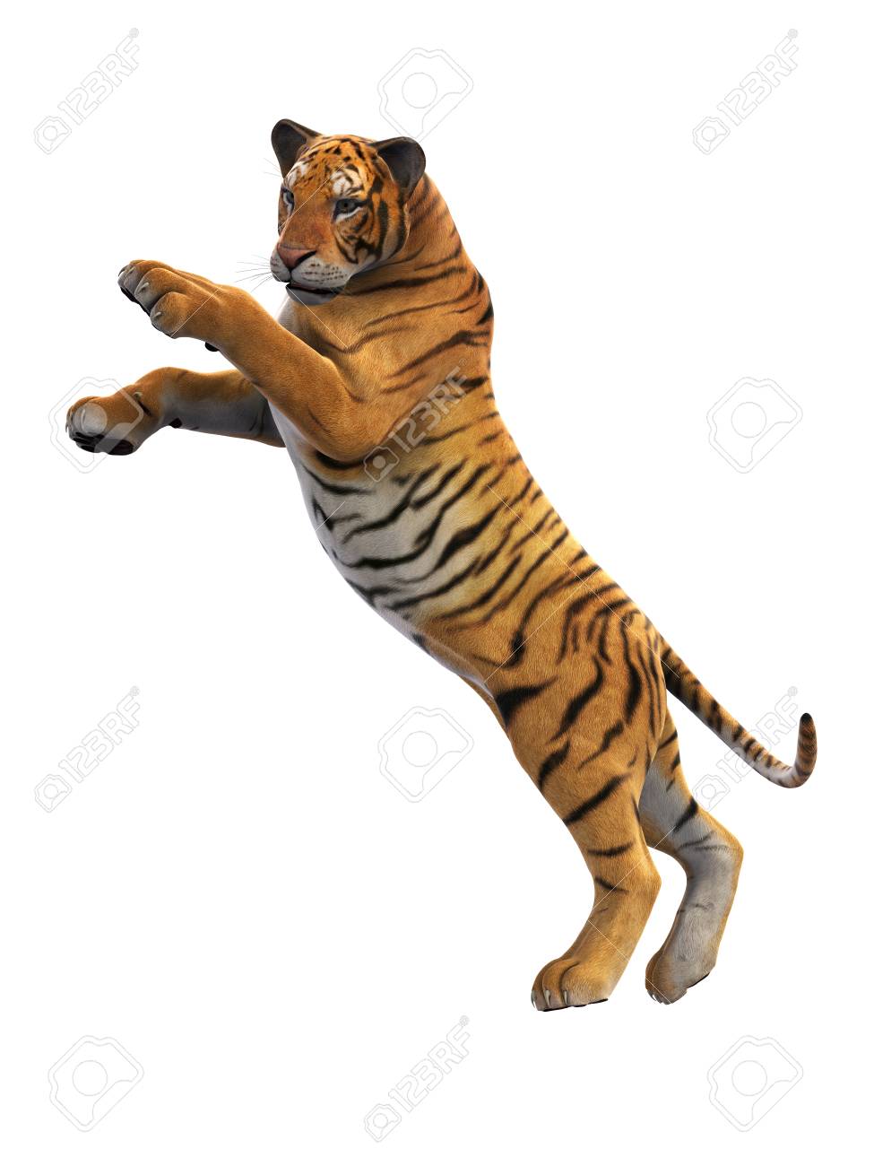 Foto de tigre branco renderizada em 3d