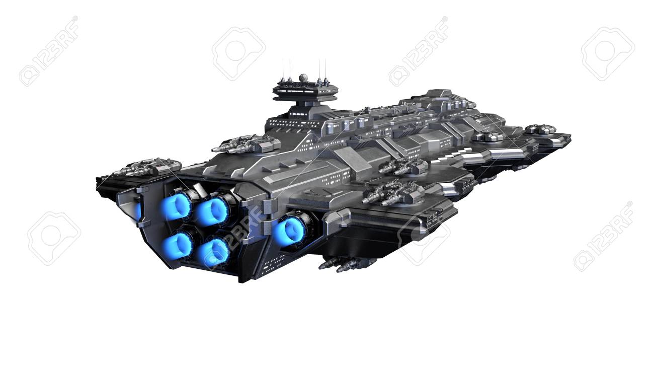 Spaceship Flying, Alien UFO Spacecraft In Flight Isolated On White  Background, Rear View, 3D Rendering Stock Photo, Picture and Royalty Free  Image. Image 127571592., image size:1300x731