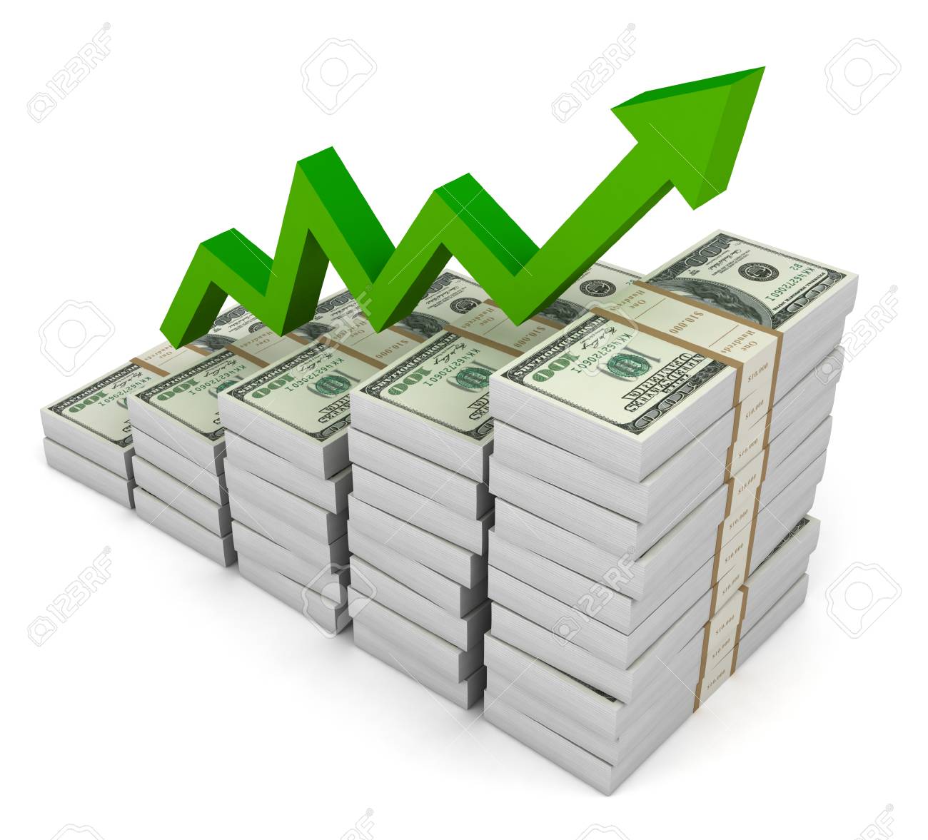 money graph 3d illustration