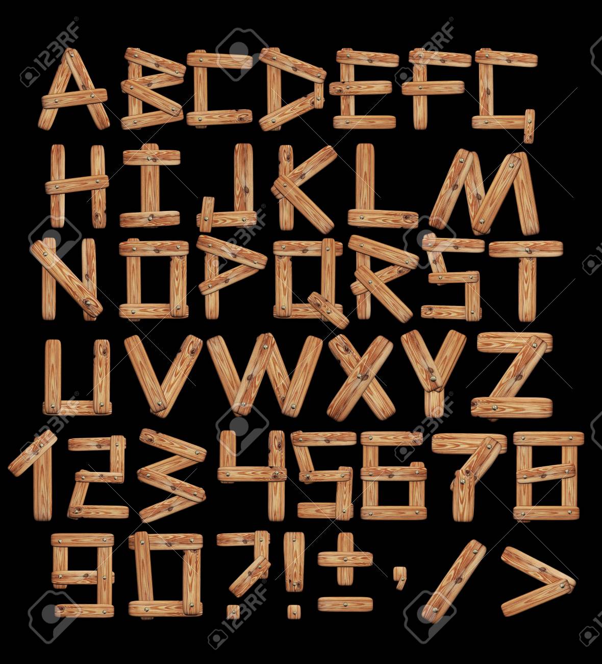 アルファベット リベットで木の板からの手紙 の写真素材 画像素材 Image