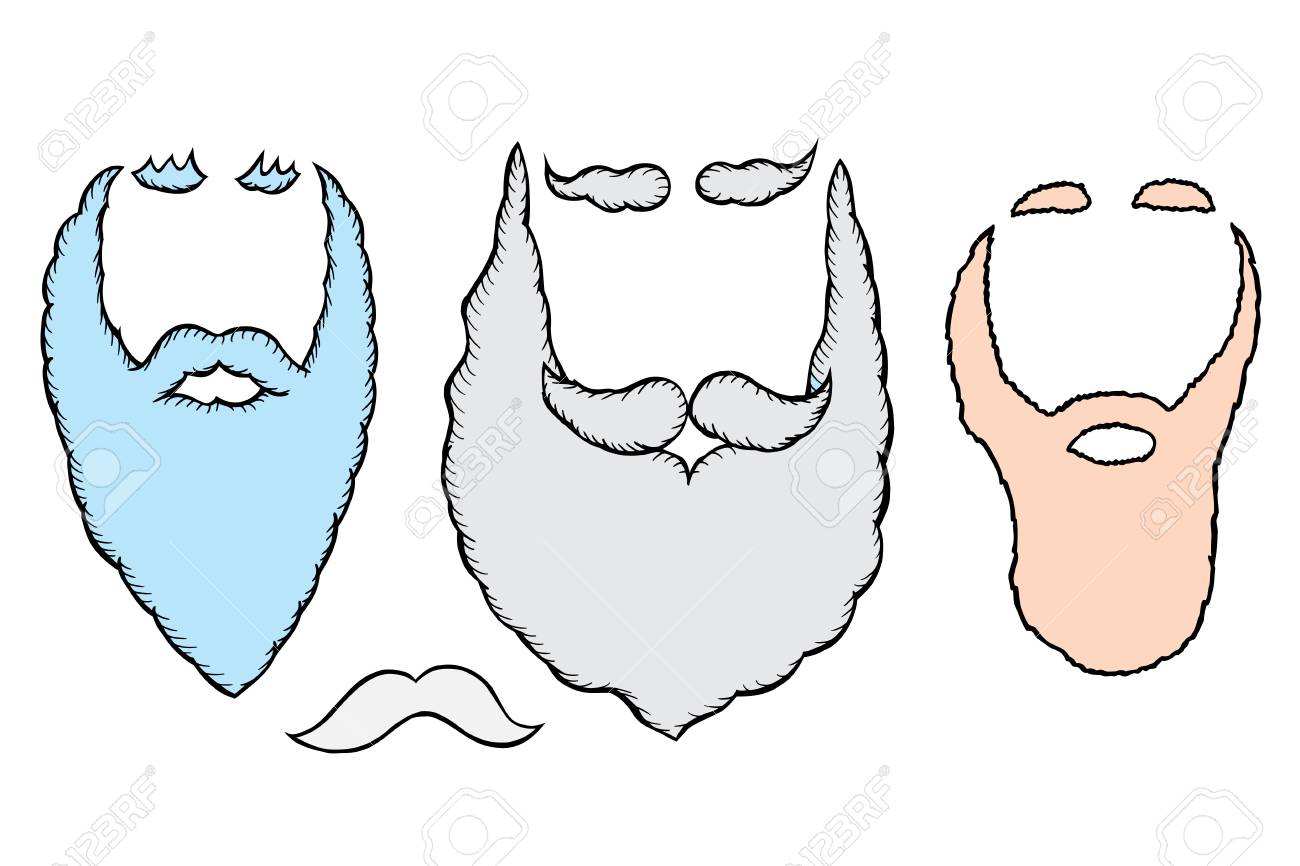 カラフルなサンタ髭およびひげ クリスマス休日のデザインの要素 のイラスト素材 ベクタ Image