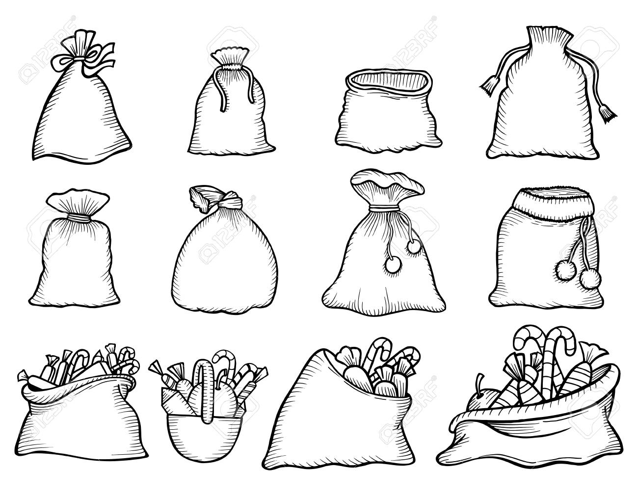 santa claus bolsa drawing