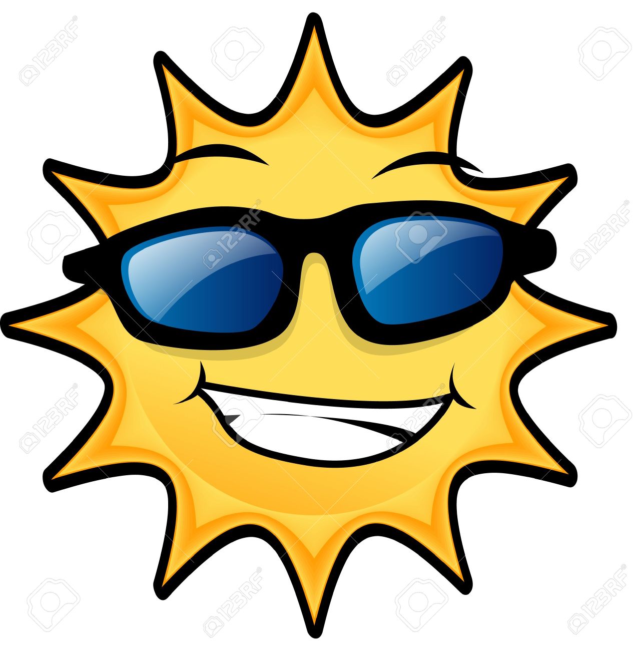 sun with glasses