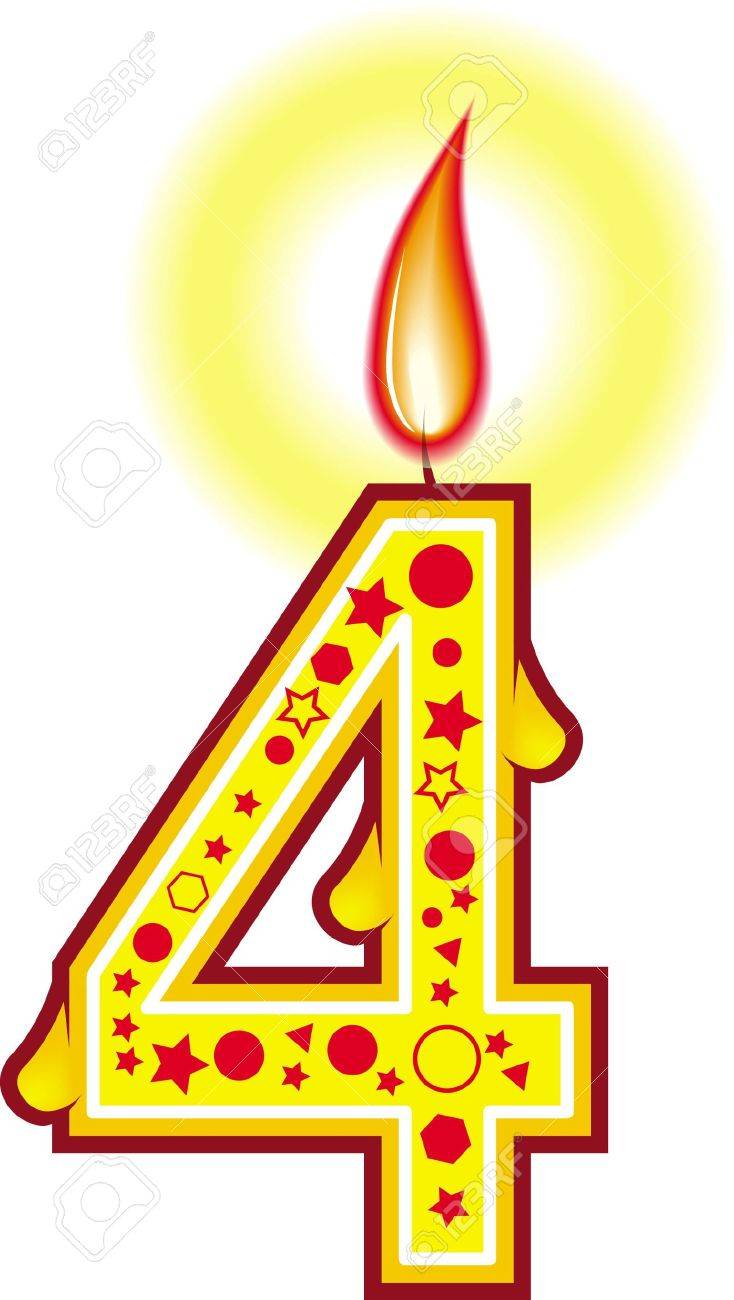 A Cute Colorful Birthday Candle 4 For Your Cake Stock Photo Picture And Royalty Free Image Image 353