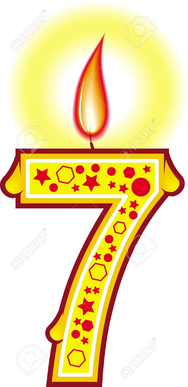A cute colorful birthday candle #7 for your cake - 3205319 A cute colorful birthday candle #7 for your cake - 3205319