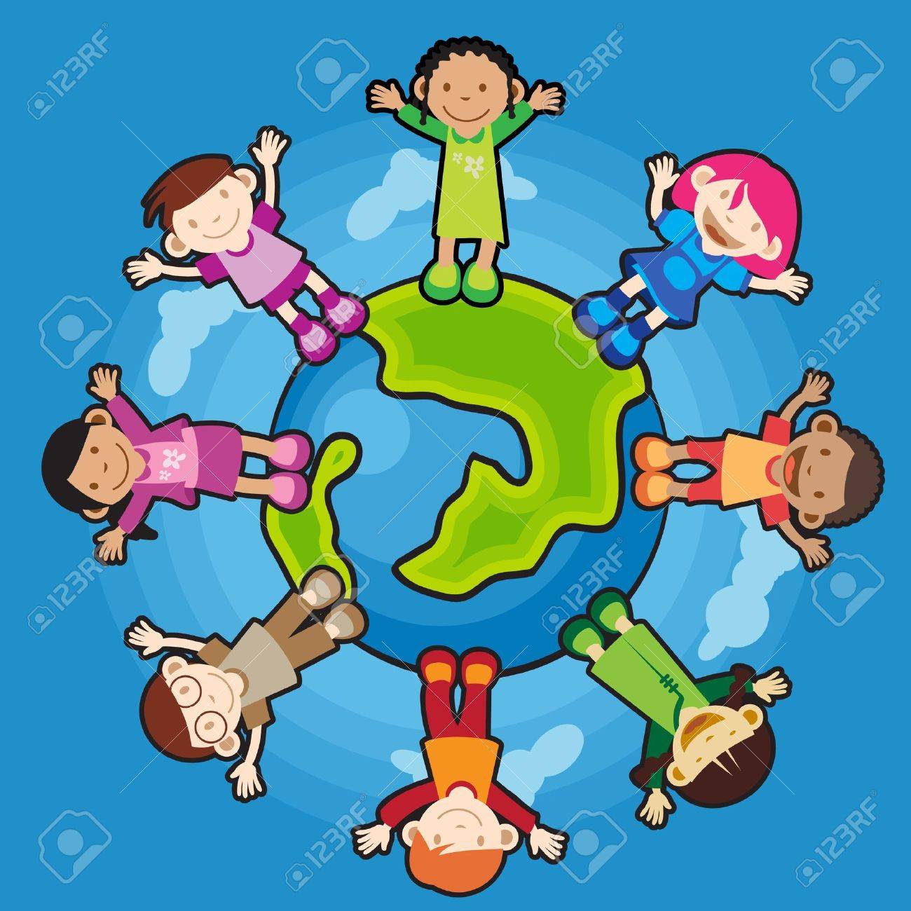 Multi Kultur Kinder Die Hande Stehen Auf Der Ganzen Welt Auslosen Friedliche Lizenzfreie Fotos Bilder Und Stock Fotografie Image 4431498