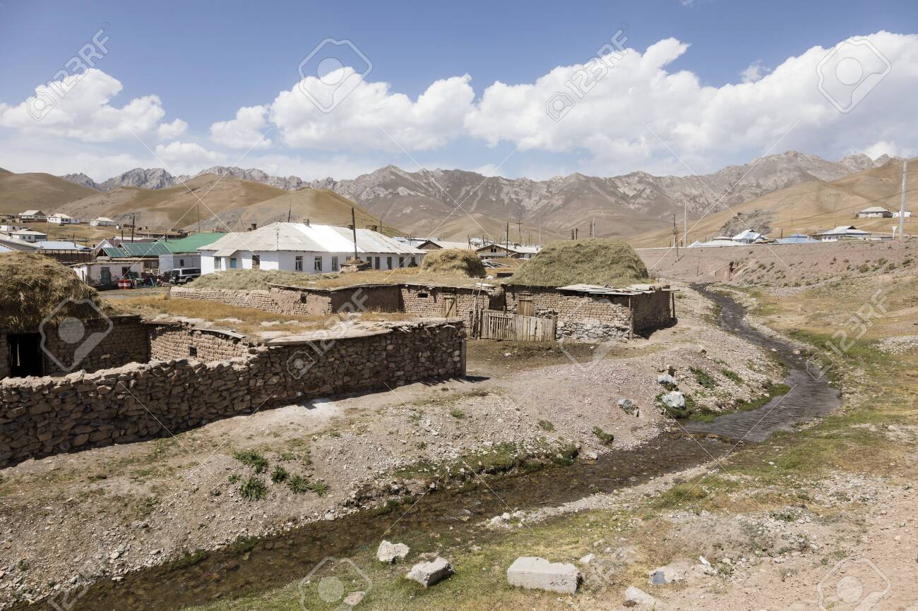Sary-Tash Border Town In Kyrgyzstan To Neighboring Tajikistan On.