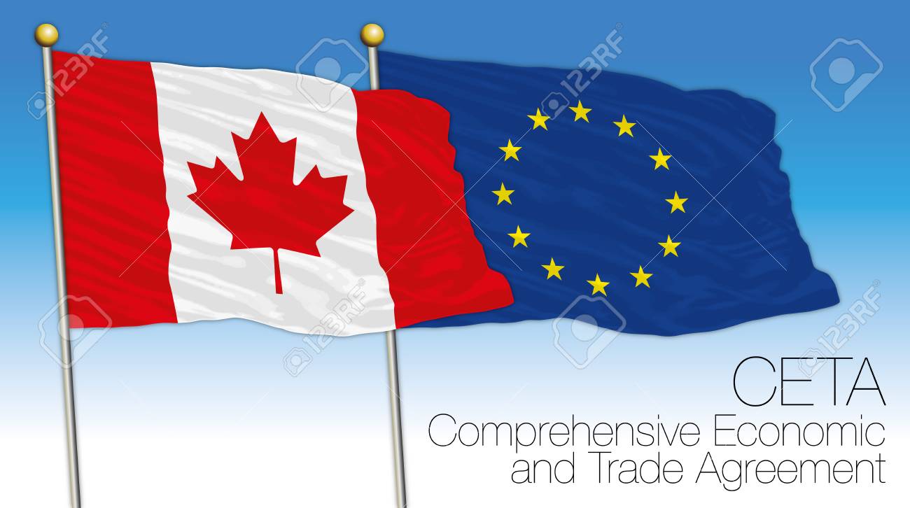 Vecteur De Drapeau De Canada Et De Drapeau D'Union Vecteur De Drapeau De Canada Et De Drapeau D'Union