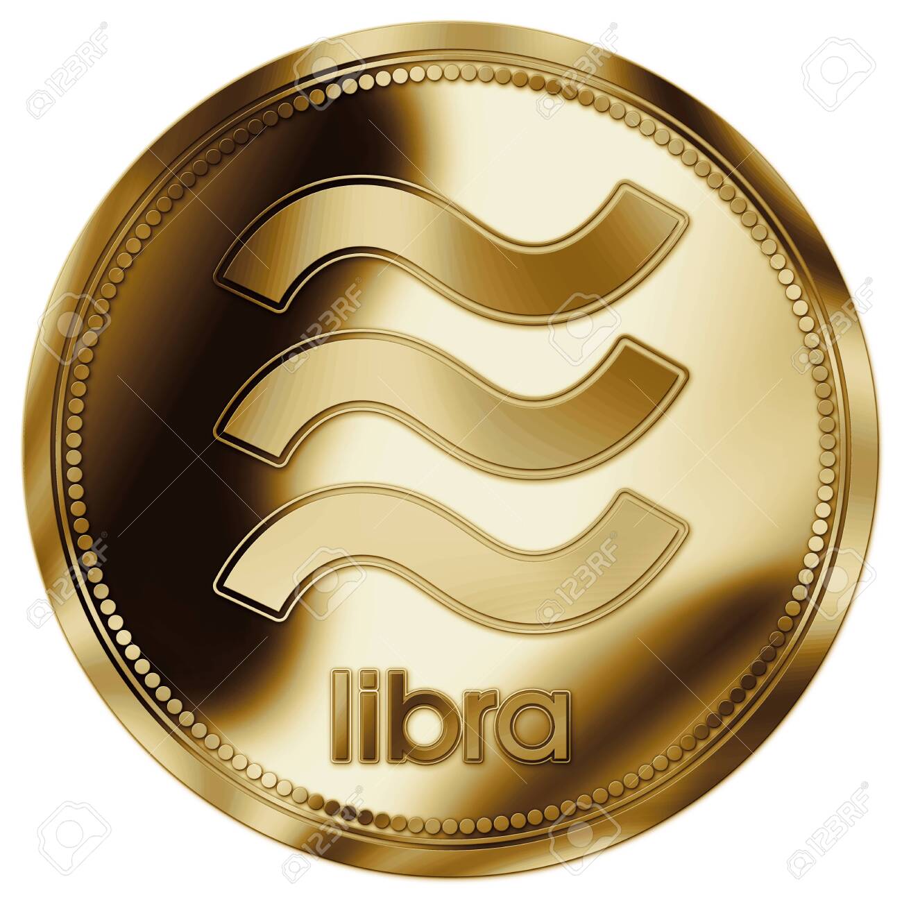 Libra Facebook Currency Symbol On The Fantasy Gold Coin, Illustration Stock  Photo, Picture and Royalty Free Image. Image 125990524.